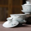 120ml Pastoral Style Gai Wan White Porcelain Dehua Tea Bowl With Saucer Kung Fu Tea's Cover Bowl