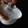 120ml Pastoral Style Gai Wan White Porcelain Dehua Tea Bowl With Saucer Kung Fu Tea's Cover Bowl