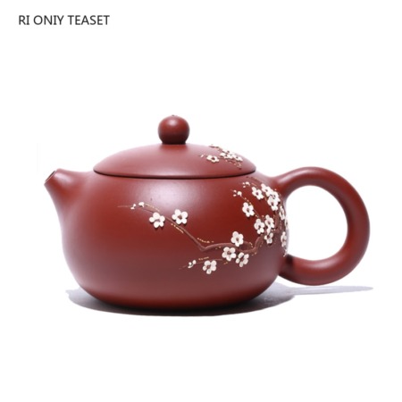 240ml Purple Clay Plum Bossom Style Teapot Handmade Xishi Tea Pot