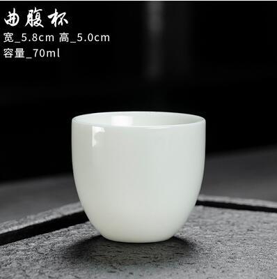 3 Cups/Pack Ceramic Belly Design Tea Cups Dehua Jade White Porcelain Kungfu Tea Teacups