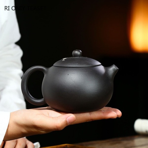 430ml Big Capacity Plum Bossom Tea Kettle Raw Ore Black Mud Zisha Xishi Tea Pot