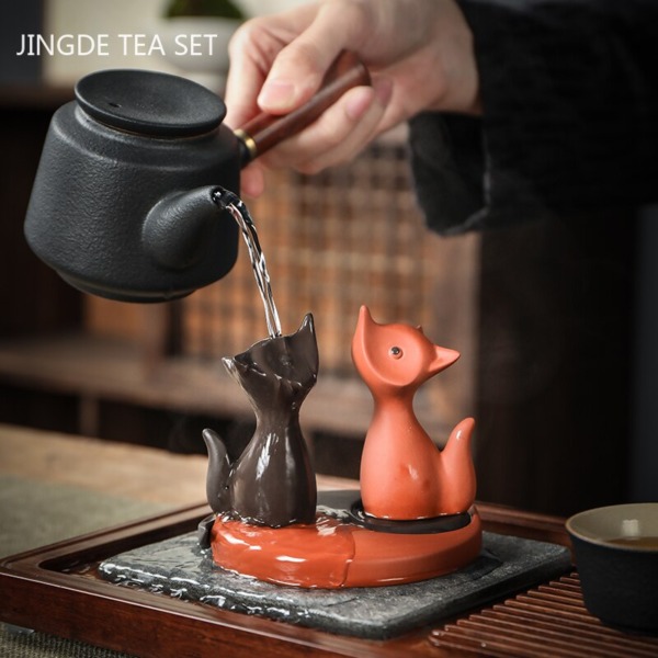 Boutique Cute Little Fox Handmade Tea Pet Zisha Clay Lovely Teapet Decoration