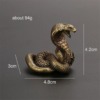 Bronze Cobra Statue Ornament Zodiac Snake Miniature Figurines Copper Tea Pet