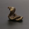 Bronze Cobra Statue Ornament Zodiac Snake Miniature Figurines Copper Tea Pet
