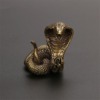 Bronze Cobra Statue Ornament Zodiac Snake Miniature Figurines Copper Tea Pet
