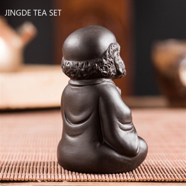 Chinese Handmade Zisha Figure Statue Ornaments Sculpture Tea Pet