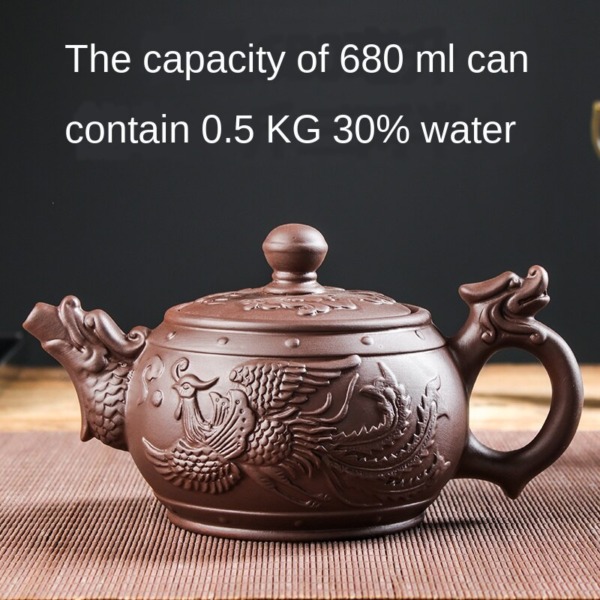 Chinese Zisha Clay AbstractMoon Design Tea Pot Yixing Zhu Clay Ball Filter Bubble Teapot