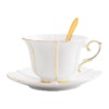 Creative Simple ceramic Teacup With Saucer & Spoon Set