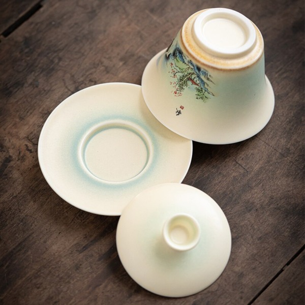 Dehua 150ml Ceramic Tea Gaiwan Tea Ceremony Drinkware Cover Bowl