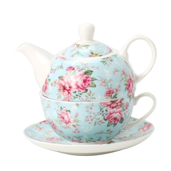 Flower One Teapot & Cup Set with Saucer Ceramic Teaware for Tea & Coffee