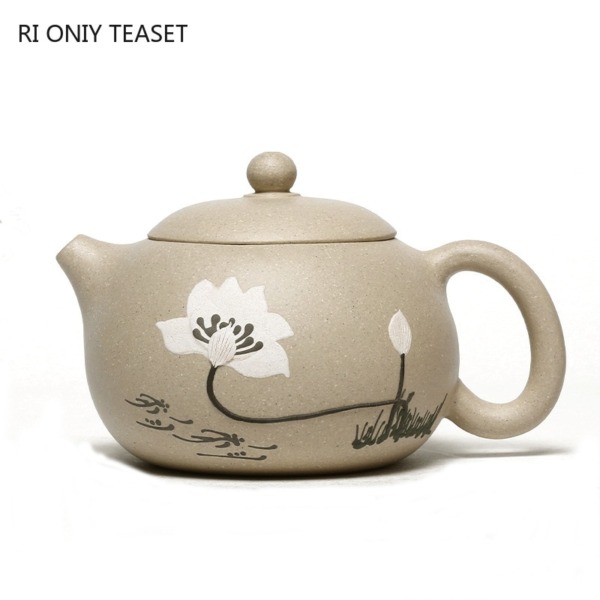Hand Painted Lotus Xishi 280ml Tea Pot