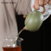 Handmade Chinese Raw Ore Bean Green Mud Zisha 180ml Tea Pot