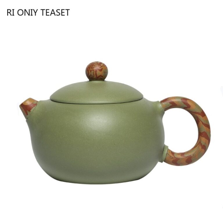 Handmade Chinese Raw Ore Bean Green Mud Zisha 180ml Tea Pot
