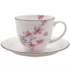 Japanese Ceramic Folower Pattern Tea Cup With Saucer 230ml  Capacity for Tea & Coffee