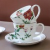 Japanese Ceramic Folower Pattern Tea Cup With Saucer 230ml  Capacity for Tea & Coffee
