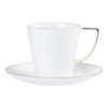 Large-Capacity Gold Edge Tea Cup & Saucer Set White Simple Design Teacup Light Luxury Bone China Mug