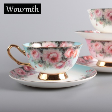 Porcelain Flower Pattern Teacup Valentine's Day Drinkware Gift
