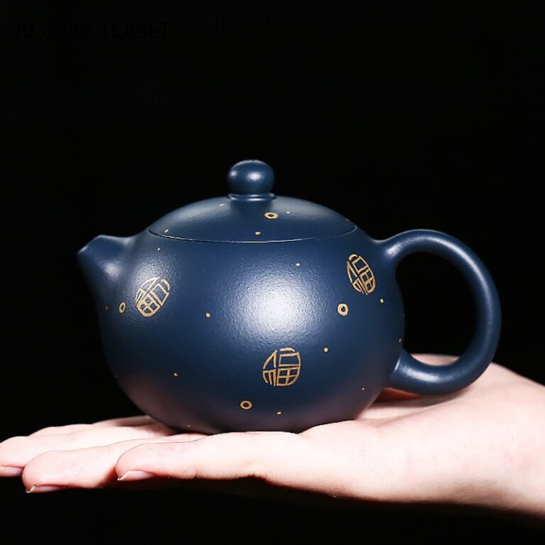 Raw Ore Dark Green Mud Handmade Zisha Xishi Ball Shaped Tea Pot
