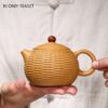Raw ore Gold Section Mud Zisha 280ml Teapot Handmade Bamboo Braided Style Tea Pot