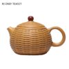 Raw ore Gold Section Mud Zisha 280ml Teapot Handmade Bamboo Braided Style Tea Pot