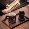 Retro Ceramic Cup with Cover Tea Separation Mug Tea Drinking Cup with Filter Tea Water Cup