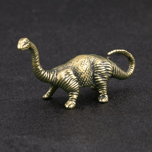 Solid Brass Jurassic Dinosaur Mini Figurines Tea Pet for Home & Office Desktop