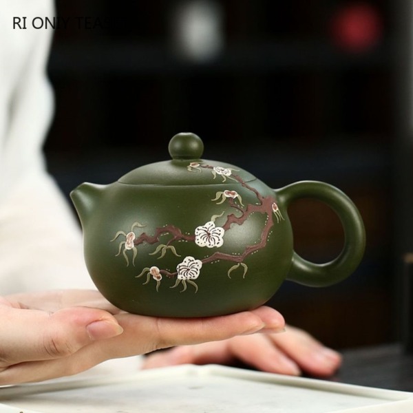 Traditional 200ml Green Mud Zisha Raw Ore Xishi Tea Pot